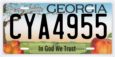 GA license plate CYA4955
