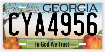 GA license plate CYA4956