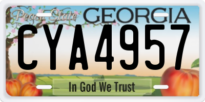 GA license plate CYA4957