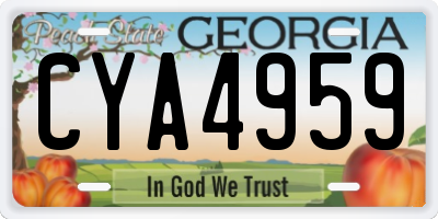 GA license plate CYA4959