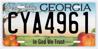 GA license plate CYA4961