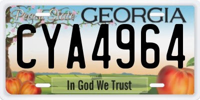 GA license plate CYA4964