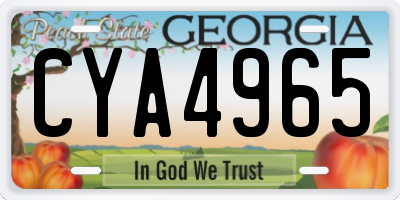 GA license plate CYA4965