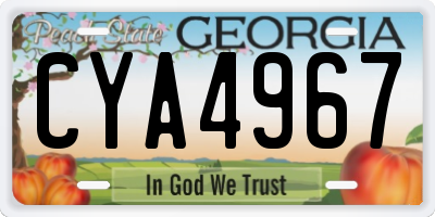 GA license plate CYA4967
