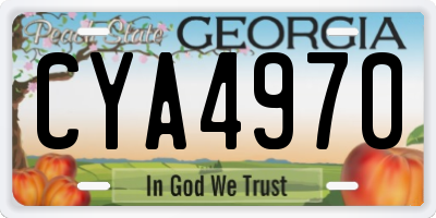 GA license plate CYA4970