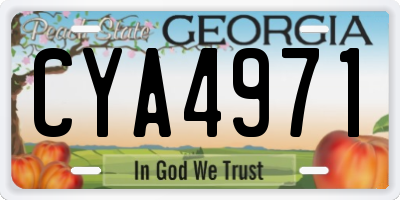 GA license plate CYA4971