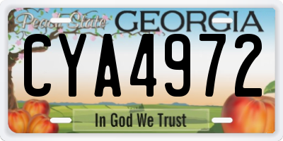GA license plate CYA4972