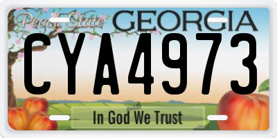 GA license plate CYA4973