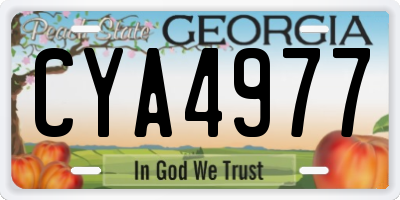 GA license plate CYA4977