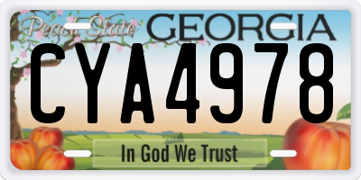 GA license plate CYA4978