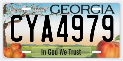 GA license plate CYA4979