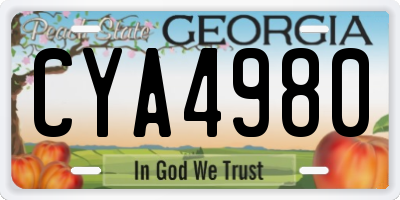 GA license plate CYA4980