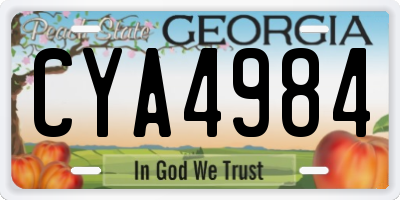 GA license plate CYA4984