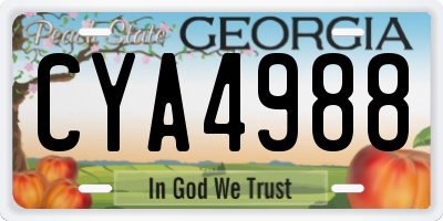 GA license plate CYA4988