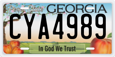 GA license plate CYA4989