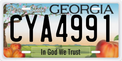 GA license plate CYA4991