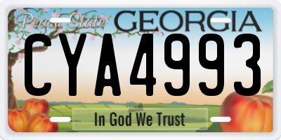 GA license plate CYA4993
