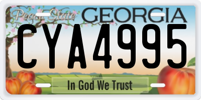 GA license plate CYA4995