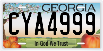 GA license plate CYA4999