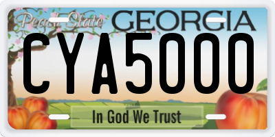 GA license plate CYA5000