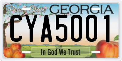 GA license plate CYA5001