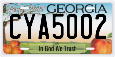 GA license plate CYA5002