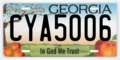 GA license plate CYA5006
