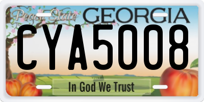 GA license plate CYA5008