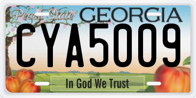 GA license plate CYA5009