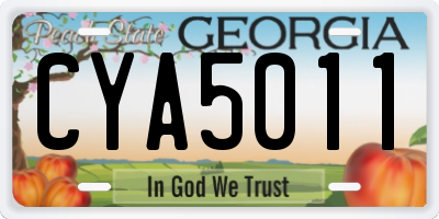 GA license plate CYA5011