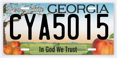GA license plate CYA5015