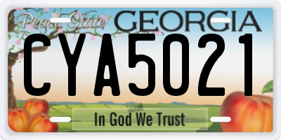 GA license plate CYA5021