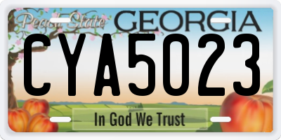 GA license plate CYA5023