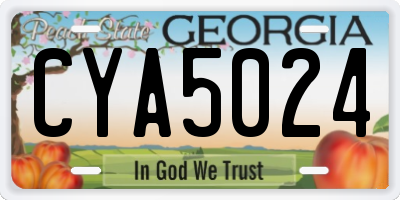 GA license plate CYA5024
