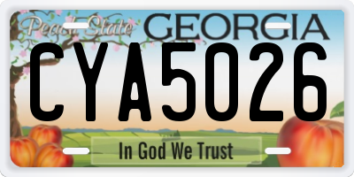 GA license plate CYA5026