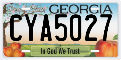 GA license plate CYA5027