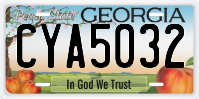 GA license plate CYA5032