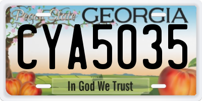 GA license plate CYA5035