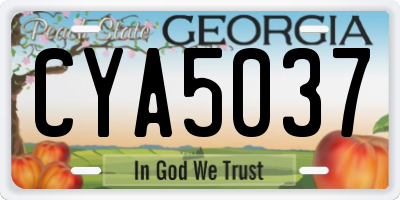 GA license plate CYA5037
