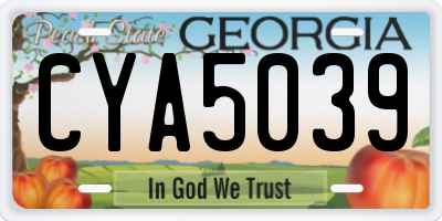 GA license plate CYA5039