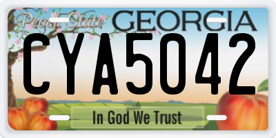 GA license plate CYA5042