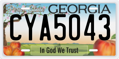 GA license plate CYA5043