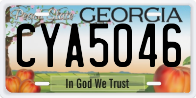 GA license plate CYA5046
