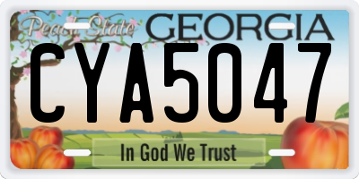 GA license plate CYA5047