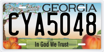 GA license plate CYA5048