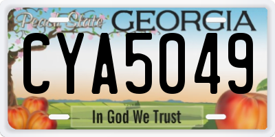 GA license plate CYA5049