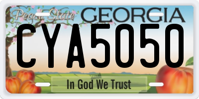 GA license plate CYA5050