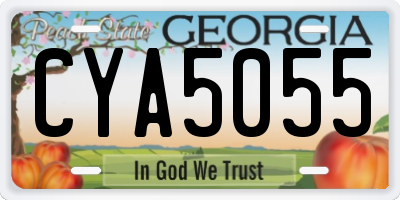 GA license plate CYA5055