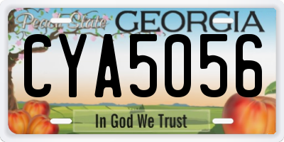 GA license plate CYA5056