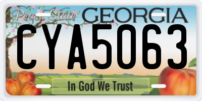GA license plate CYA5063
